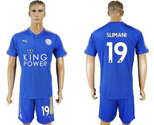 Leicester City #19 Slimani Home Soccer Club Jersey
